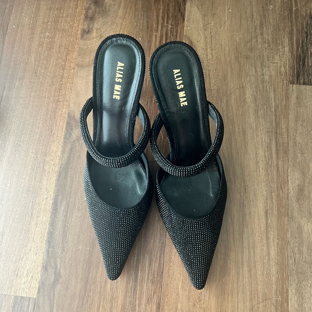 Alias Mae BOHEME Black Sparkly Heels